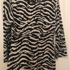 INC zebra top with embellished neck